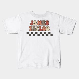 James Taylor Checkered Retro Groovy Style Kids T-Shirt